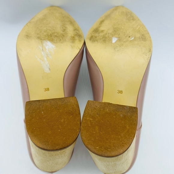 PIED JUSTE FOR ANTHRO BLUSH POINTY LACE UP BLOCK WOODEN HEELS SIZE 38 or 8 - Picture 6 of 13